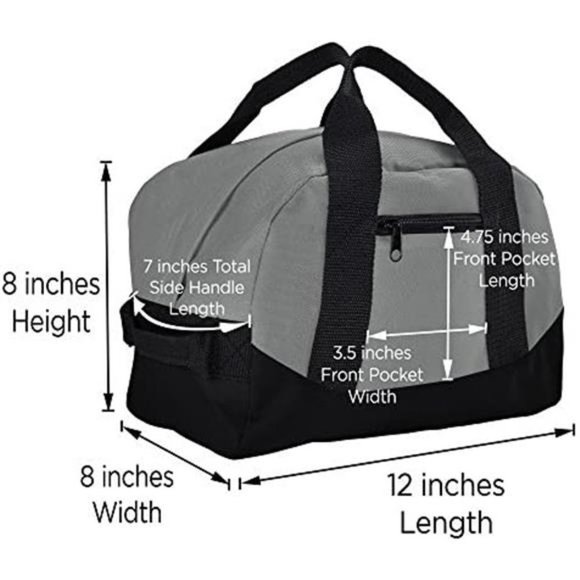 12" Mini Two Tone Duffle Bag Gray - Picture 3 of 9